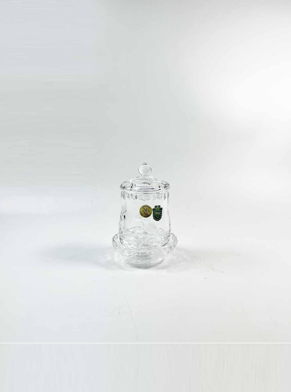 Bohemia Crystal Offering Cup with Lid and Plate 11.5cm