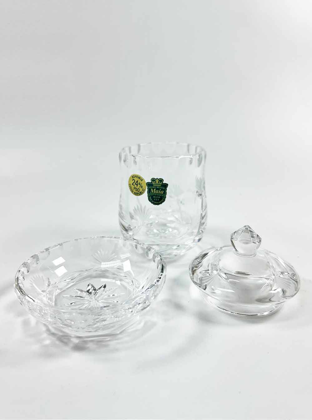 Bohemia Crystal Offering Cup with Lid and Plate 11.5cm