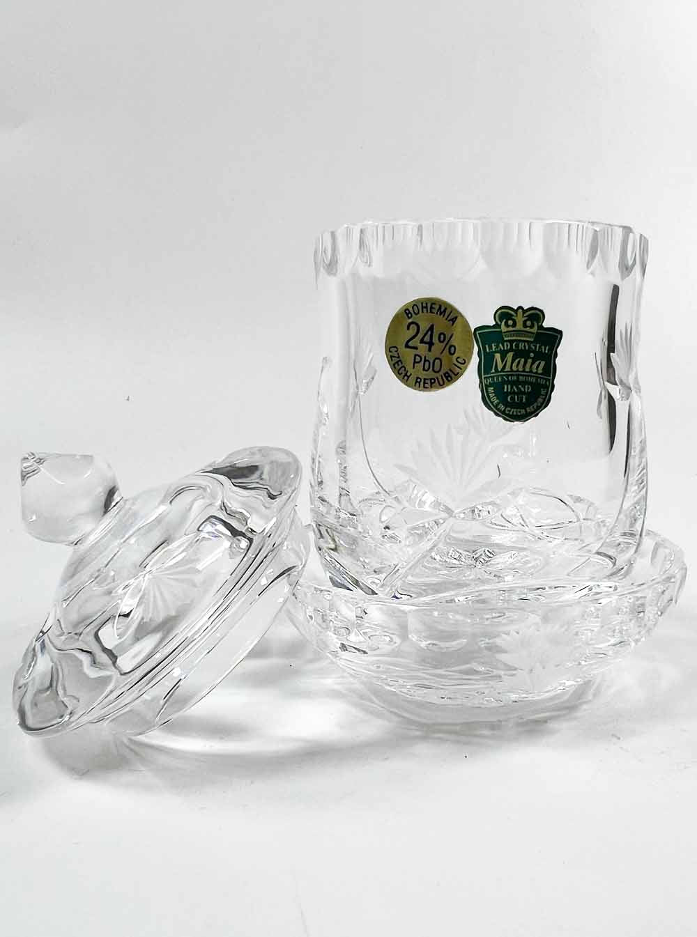 Bohemia Crystal Offering Cup with Lid and Plate 11.5cm