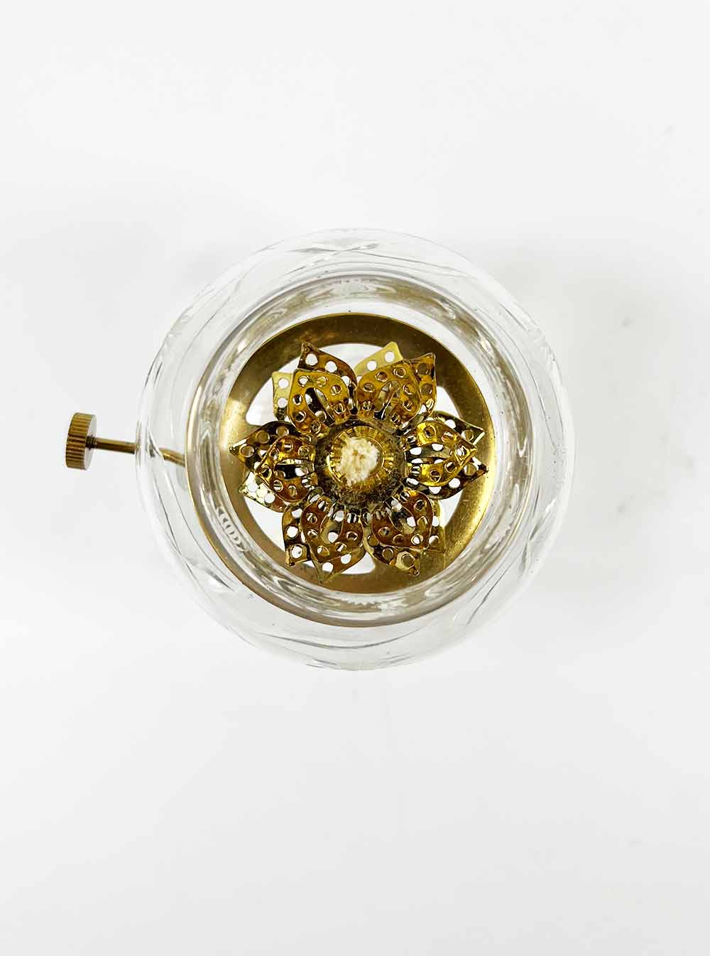 Carved Lotus Design with Metal Lotus Petals Oil Lamp