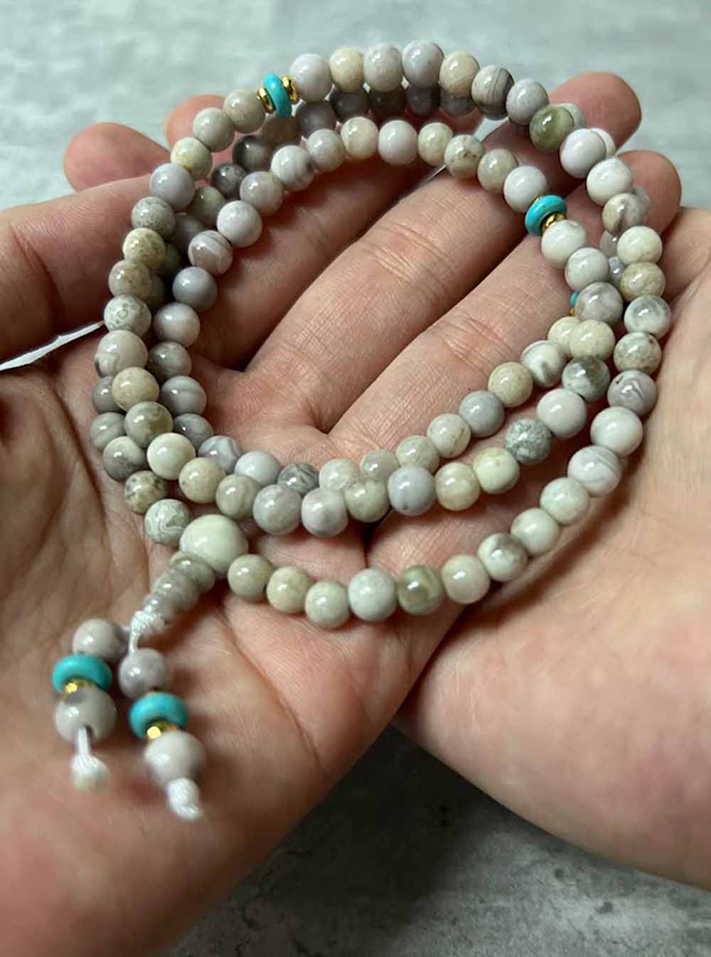 Grey Agate Mala 108 Beads (6mm)