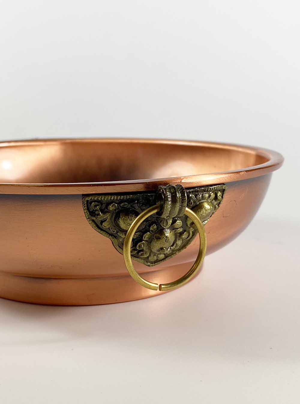 Copper Smoke Offering Plate with Six Realm Vajra Wheel Mantra