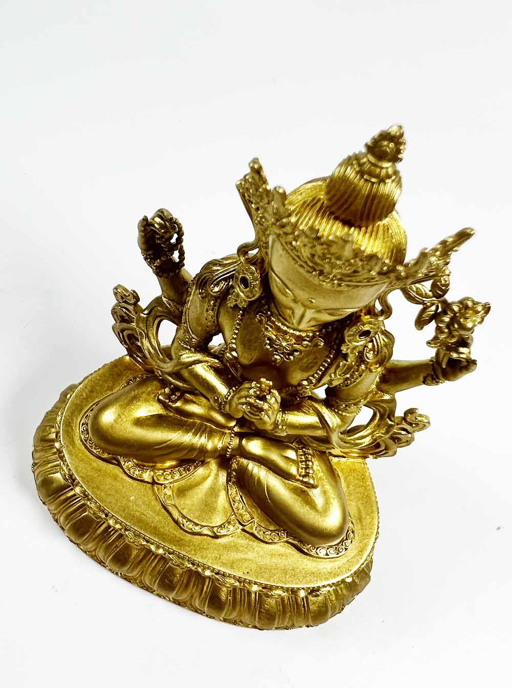 Gold-plated Four-Armed Avalokiteshvara Statue 10cm