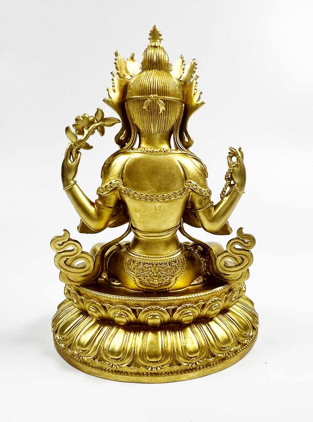Gold-plated Four-Armed Avalokiteshvara Statue 10cm
