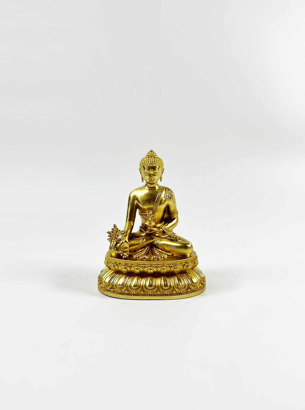 Gold-plated Medicine Buddha Statue 10cm – Ren Ting Online