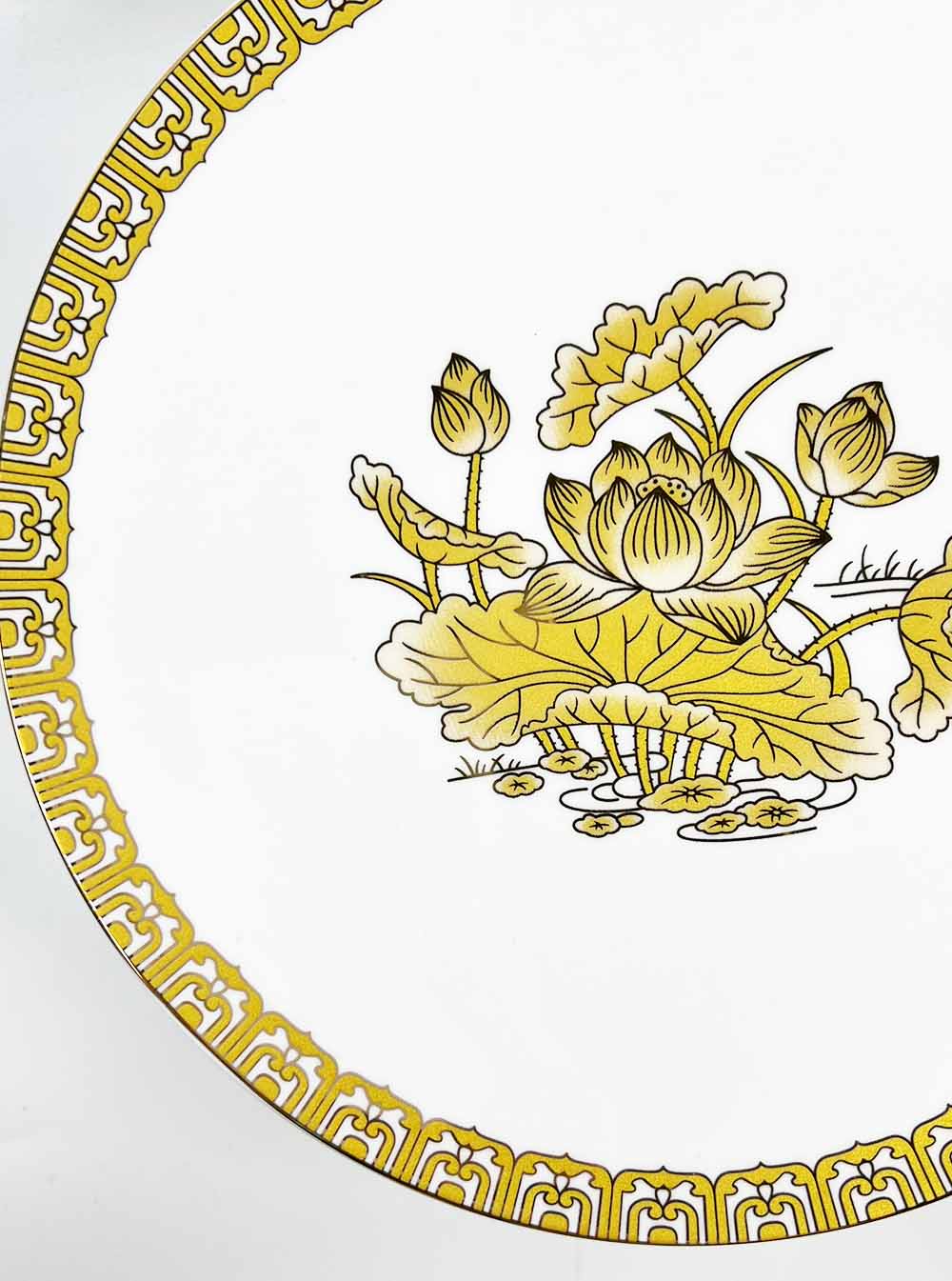 Gold Lotus Offering Plate