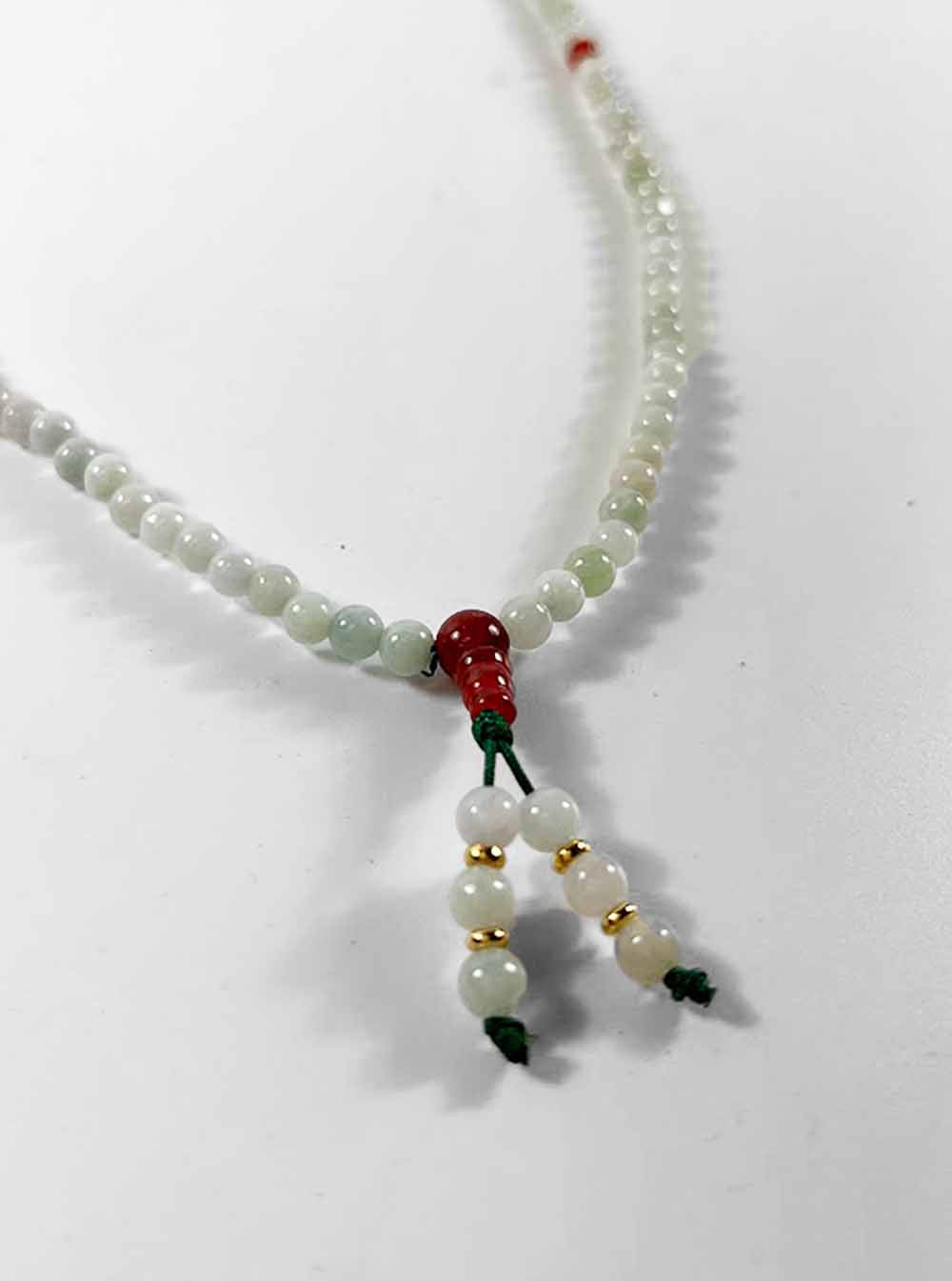 Green White Jade Mala 108 Beads (6mm)