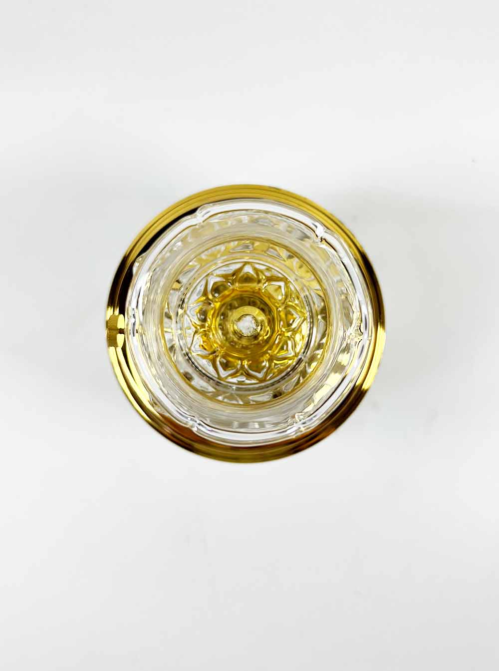 Lotus-shaped Oil Lamp with Gold Cover