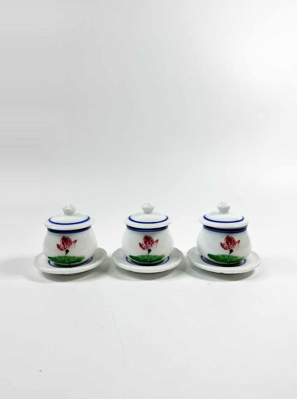 Mini Printed Lotus Offering Cup Set