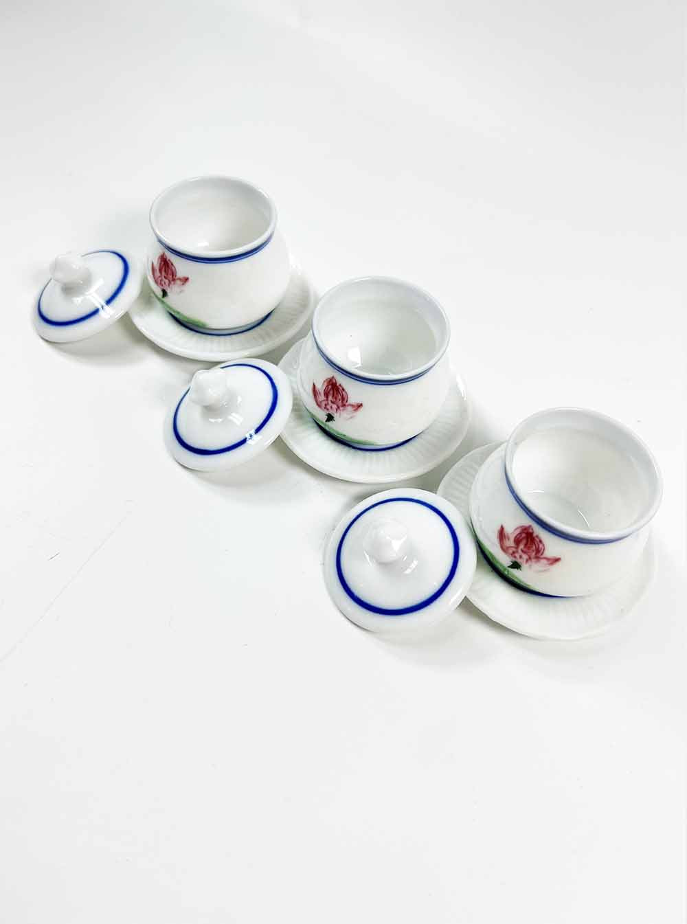Mini Printed Lotus Offering Cup Set