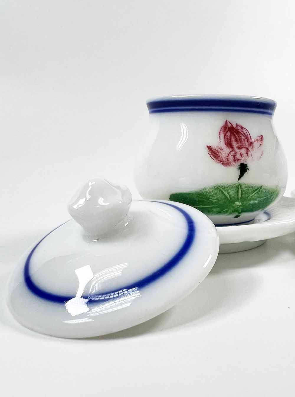 Mini Printed Lotus Offering Cup Set