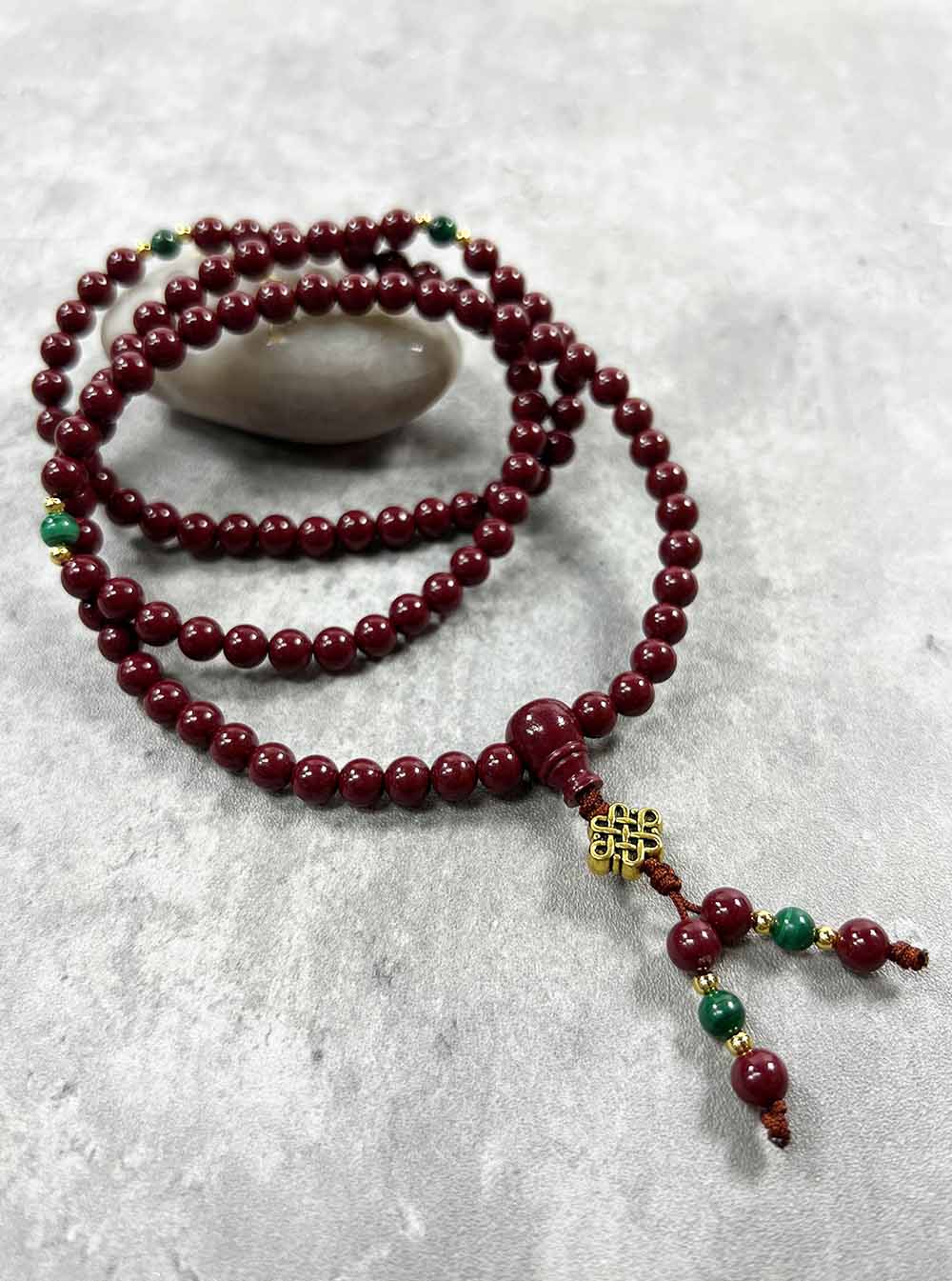Purple Gold Cinnabar Mala 108 Beads (6mm)