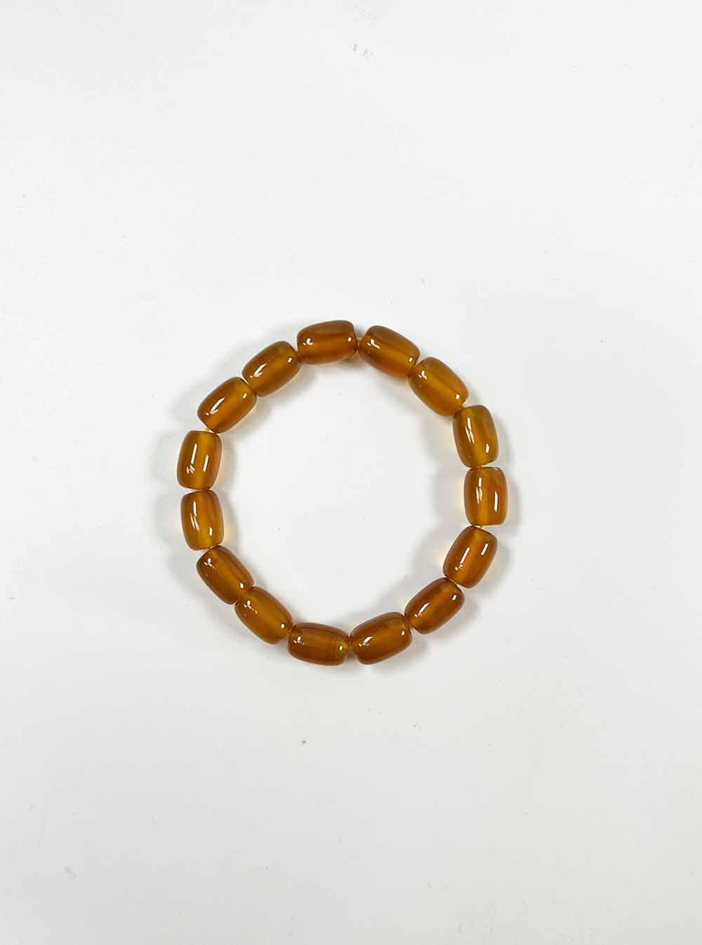 Yellow Jade Barrel-shaped Bead Bracelet
