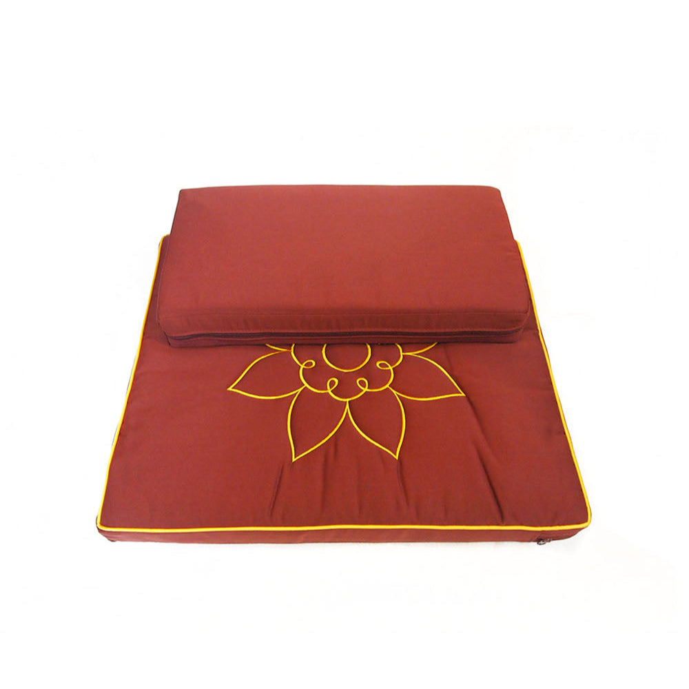 2-Pieces Large Meditation Cushion with Lotus Embroidery