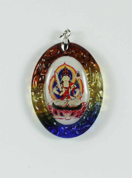 Akasagarbha Buddha Colour-glazed Glass Pendant