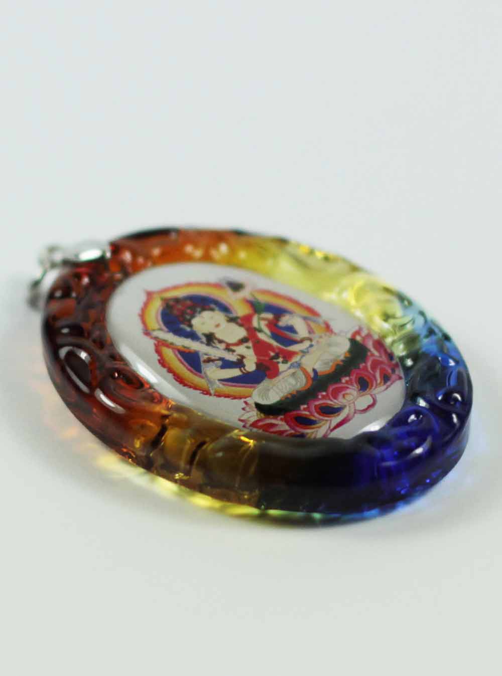 Akasagarbha Buddha Colour-glazed Glass Pendant