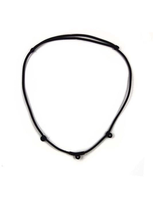 
					Black Nylon String Three Hooks Adjustable Amulet Necklace				