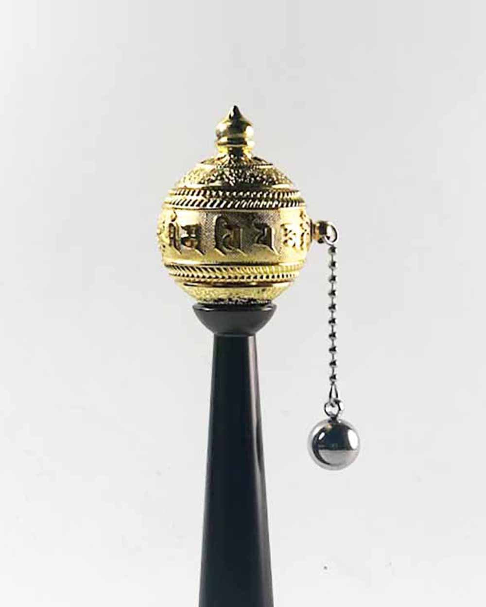 Gold Six-Syllables Mantra Handheld Prayer Wheel