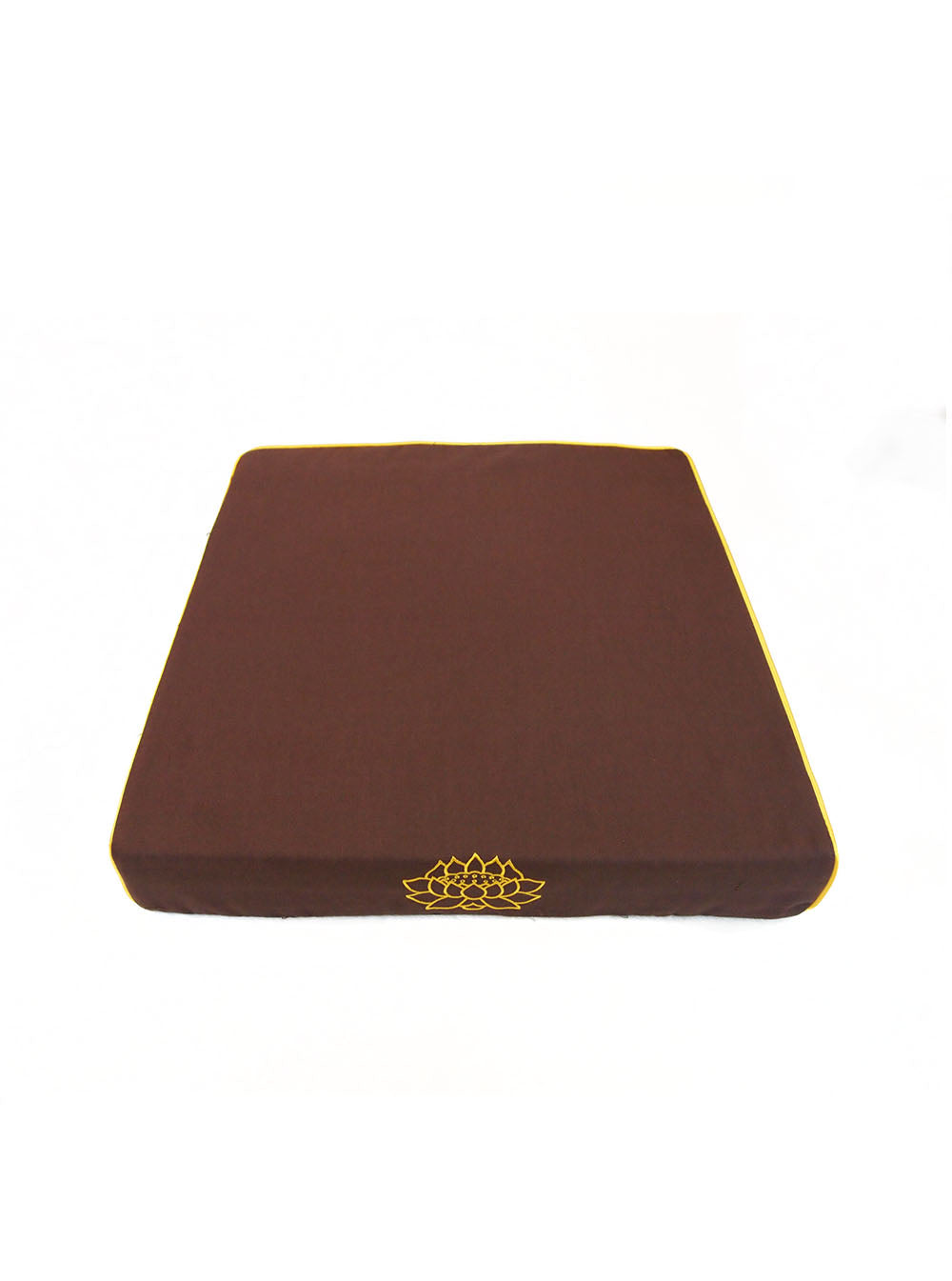 Sloping Meditation Polyester Cover Cushion with Lotus Embroidery