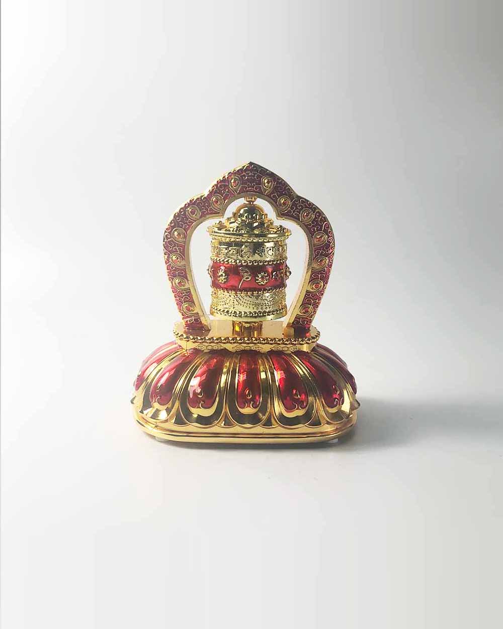 Solar-Powered Six-Syllables Mantra Red Prayer Wheel