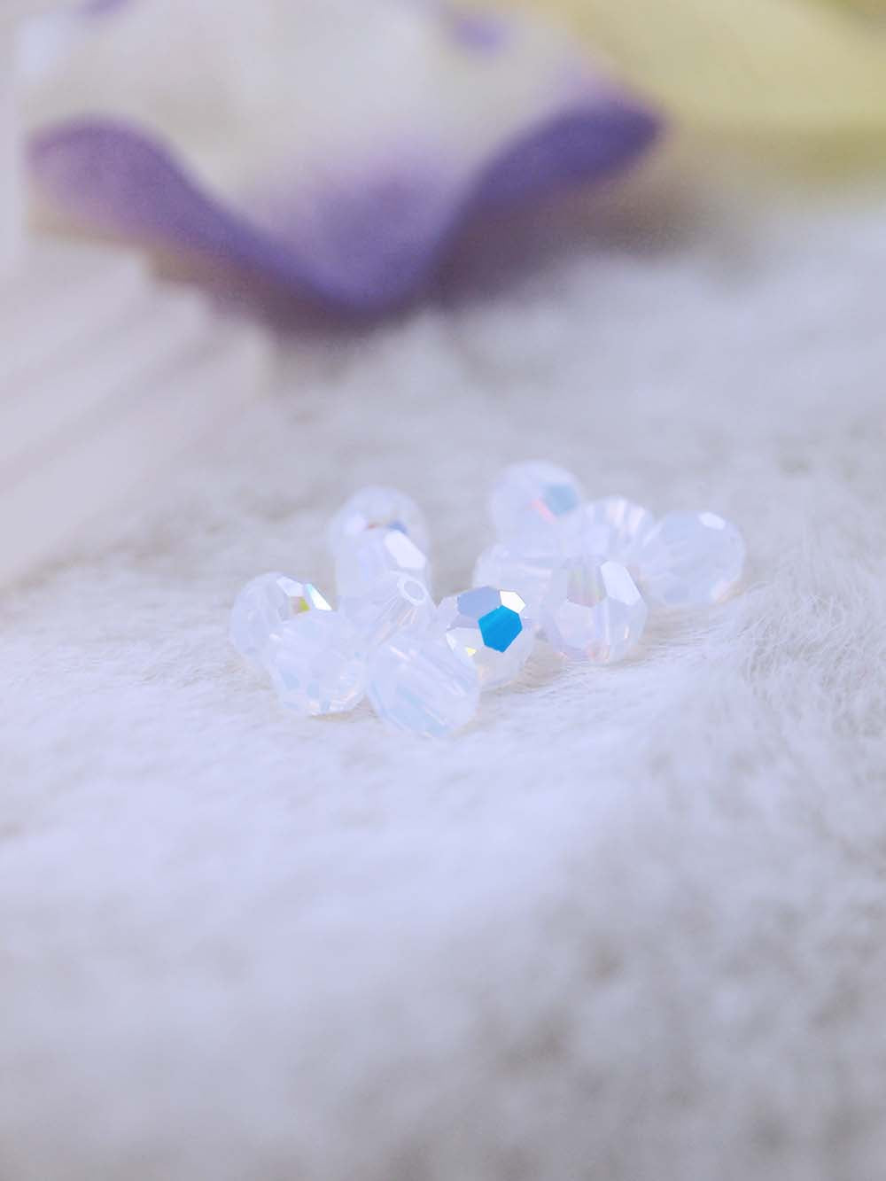 Swarovski Beads 5000 - 6mm - 12pc - White-Opal-AB