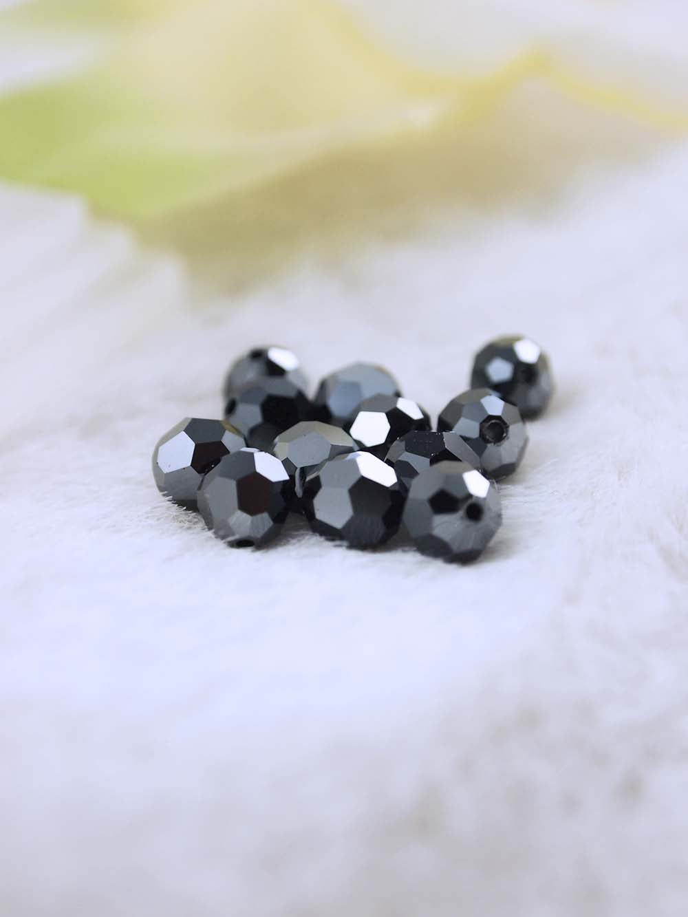 Swarovski Beads 5000 - 7mm - 12pc - Jet-Hematite-2X