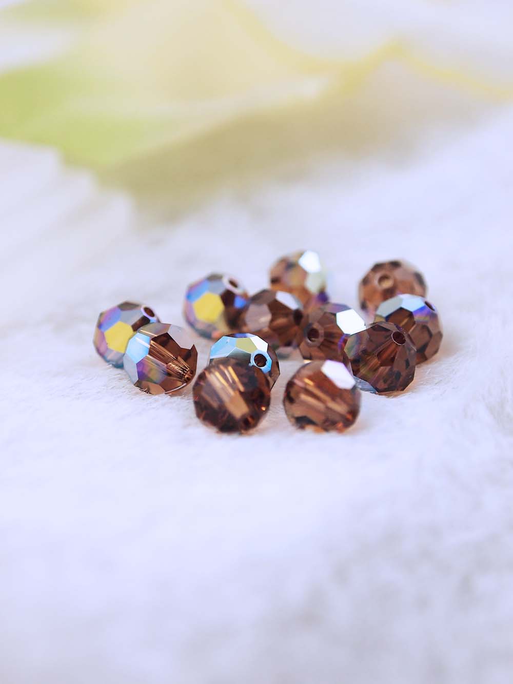 Swarovski Beads 5000 - 7mm - 12pc - Smoke-Topaz-AB