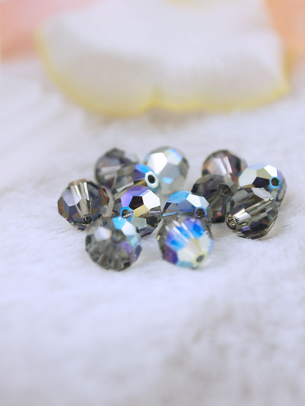 Swarovski Beads 5000 - 8mm - 12pc - Black-Diamond-AB