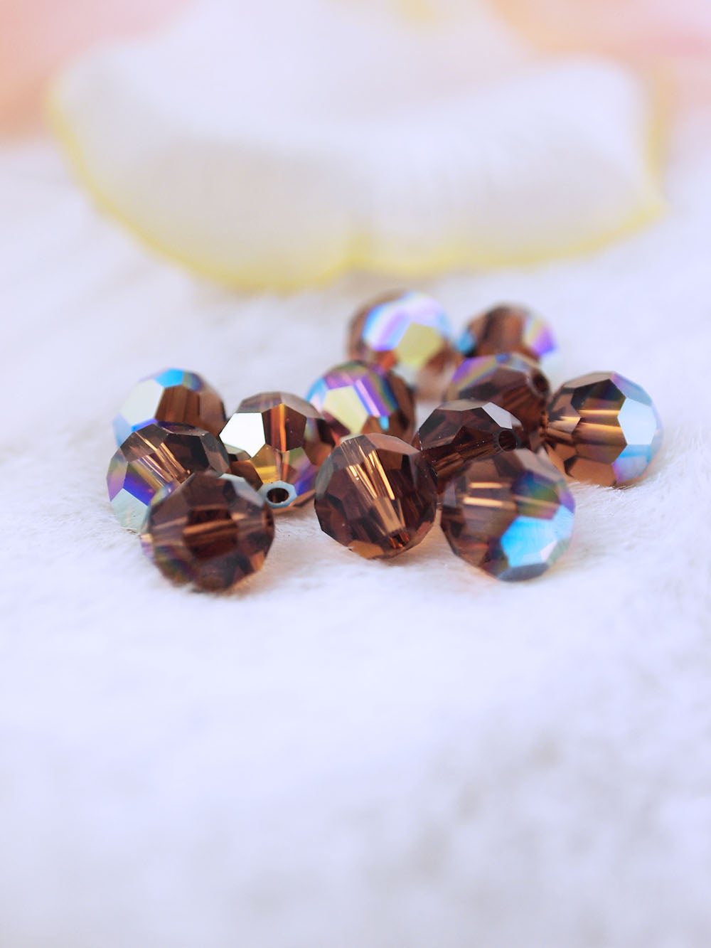 Swarovski Beads 5000 - 8mm - 12pc - Smoke-Topaz-AB