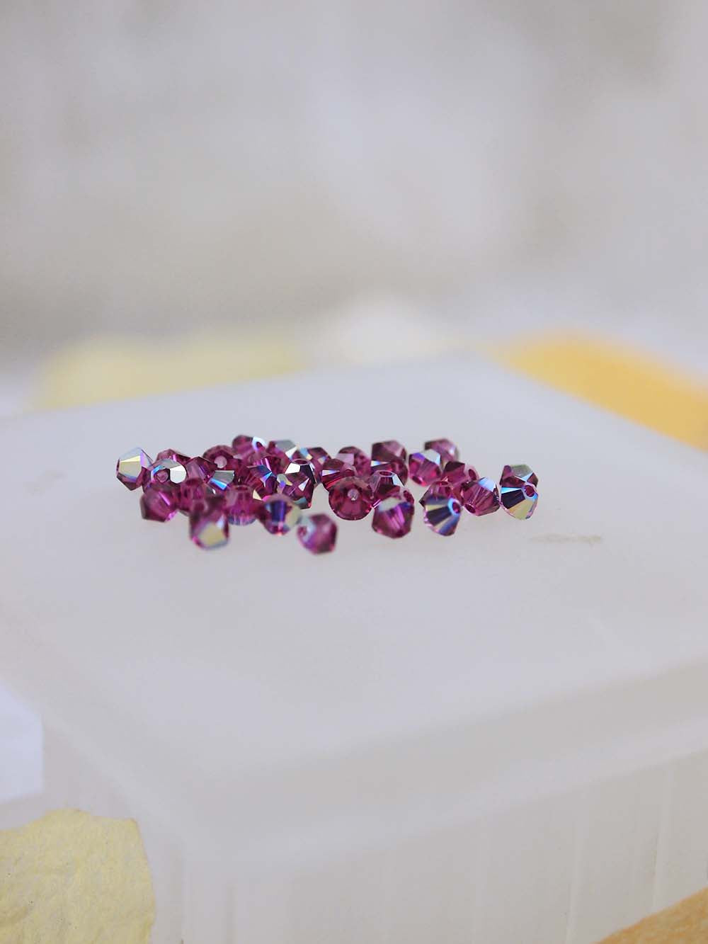 Swarovski Beads 5328 - 3mm - 36pc - Fuchsia AB