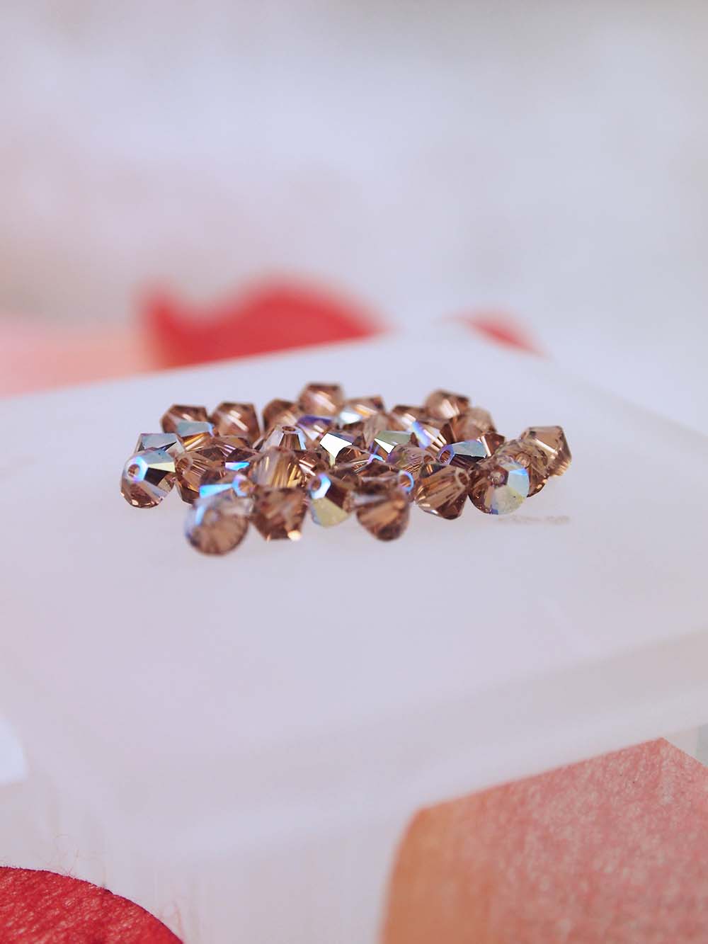 Swarovski Beads 5328 - 4mm - 36pc - Light Smoke Topaz AB