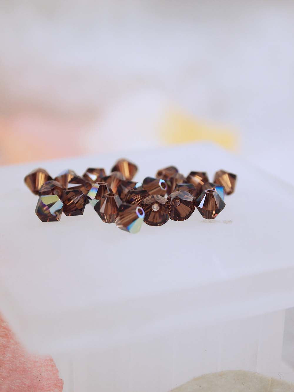 Swarovski Beads 5328 - 5mm - 24pc - Smoke Topaz AB