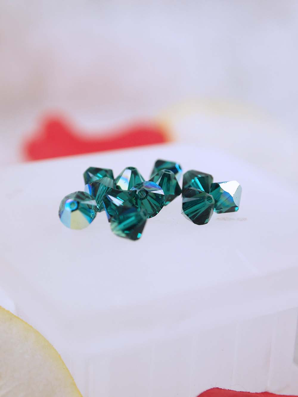 Swarovski Beads 5328 - 6mm - 12pc - Emerald AB