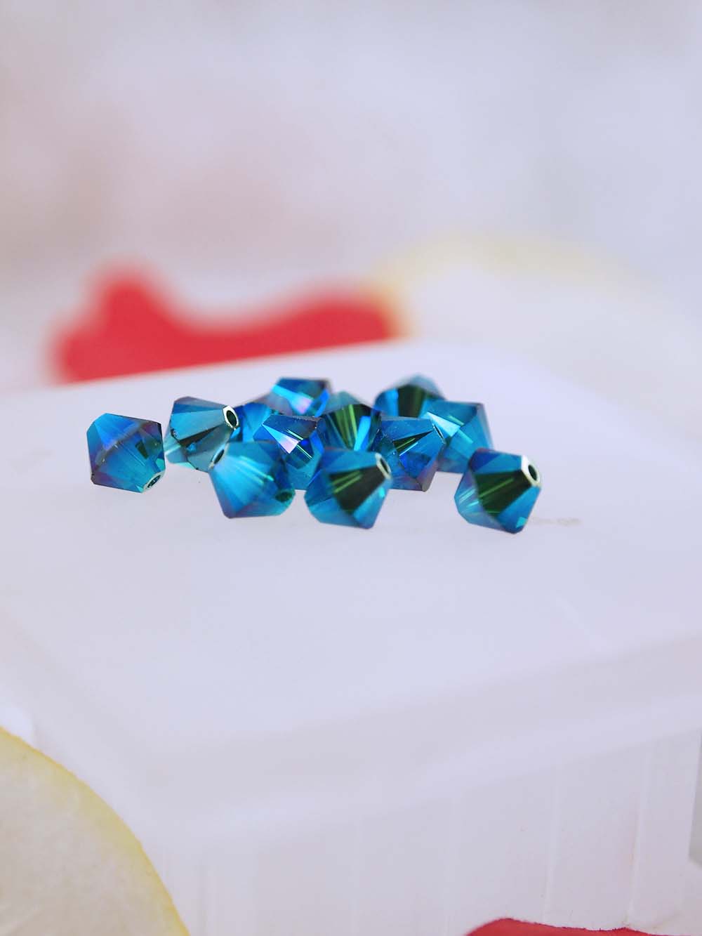 Swarovski Beads 5328 - 6mm - 12pc - Emerald AB 2X