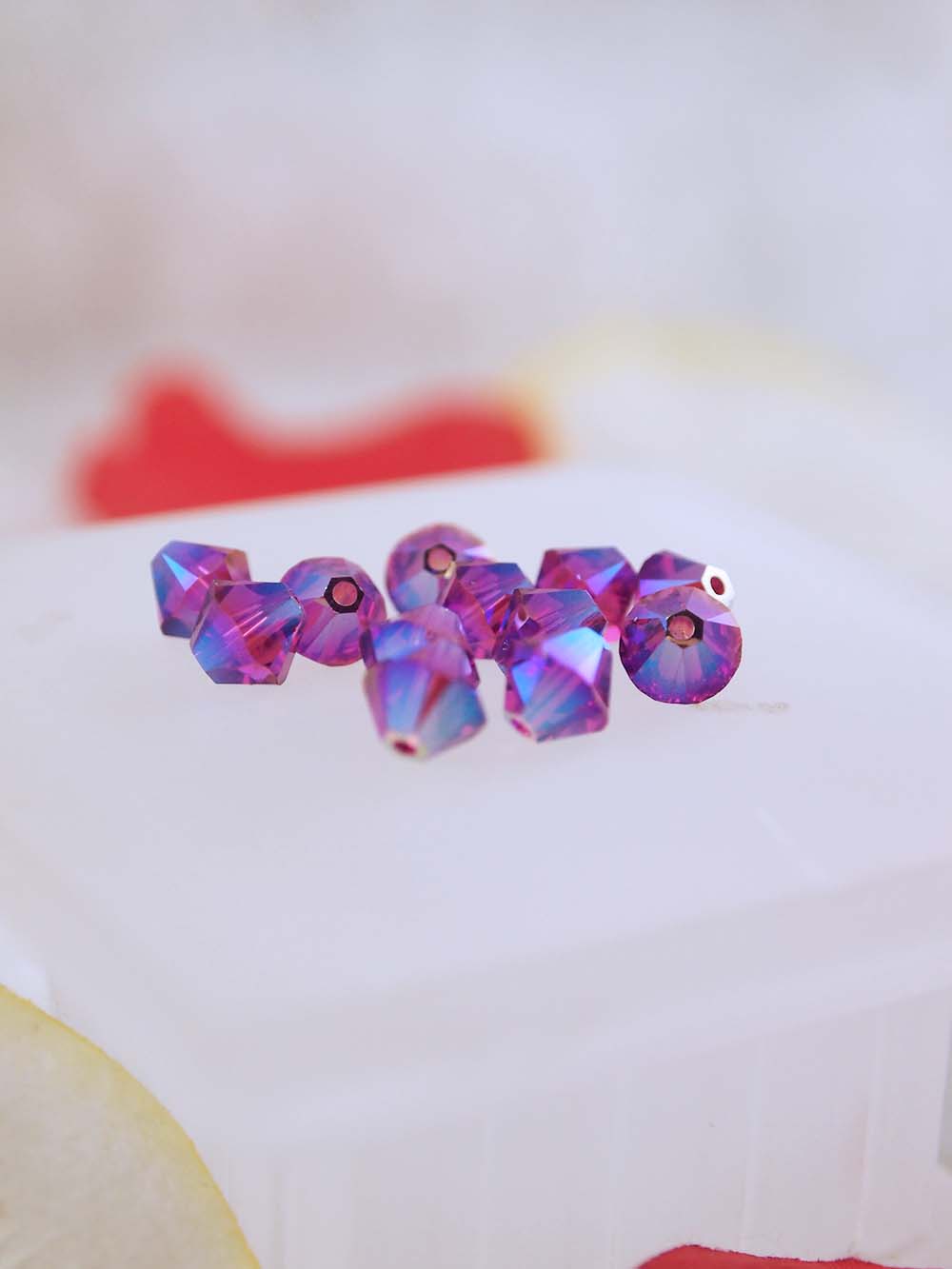 Swarovski Beads 5328 - 6mm - 12pc - Fuchsia AB 2X
