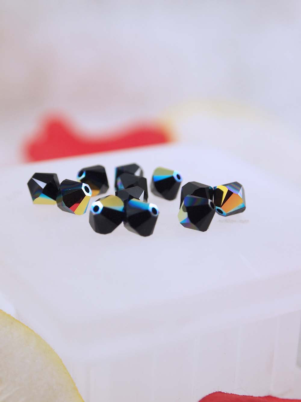 Swarovski Beads 5328 - 6mm - 12pc - Jet AB