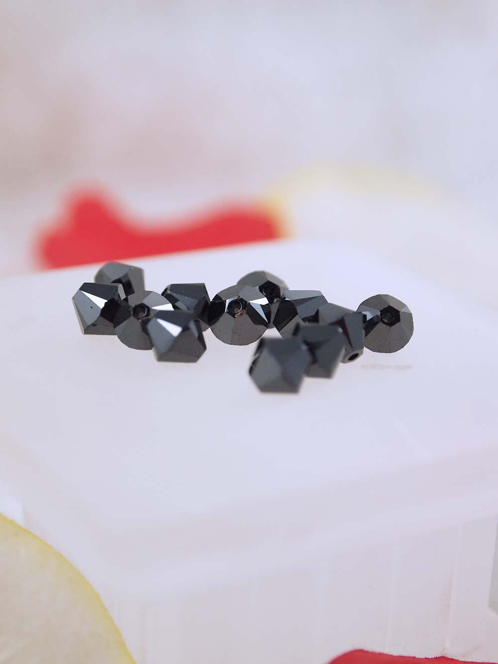 Swarovski Beads 5328 - 6mm - 12pc - Jet Hematite 2X