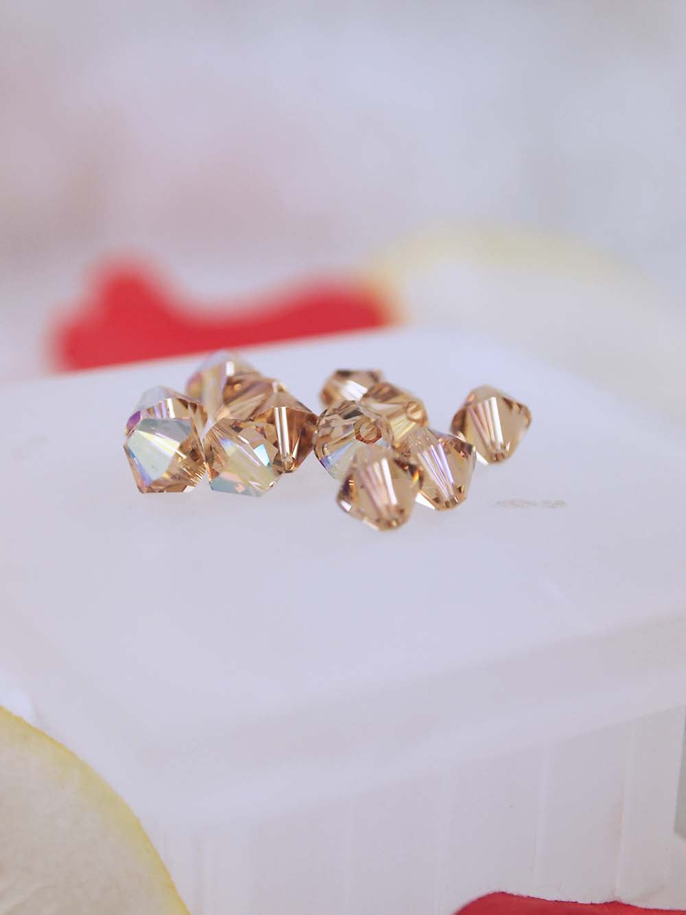 Swarovski Beads 5328 - 6mm - 12pc - Light Colorado Topaz AB