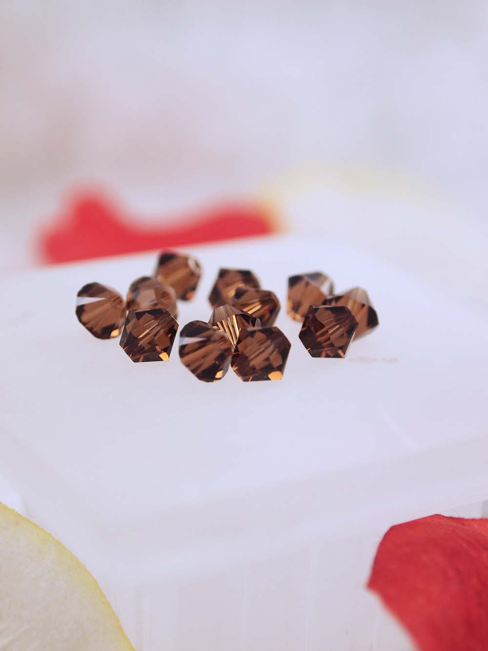 Swarovski Beads 5328 - 6mm - 12pc - Smoke Topaz