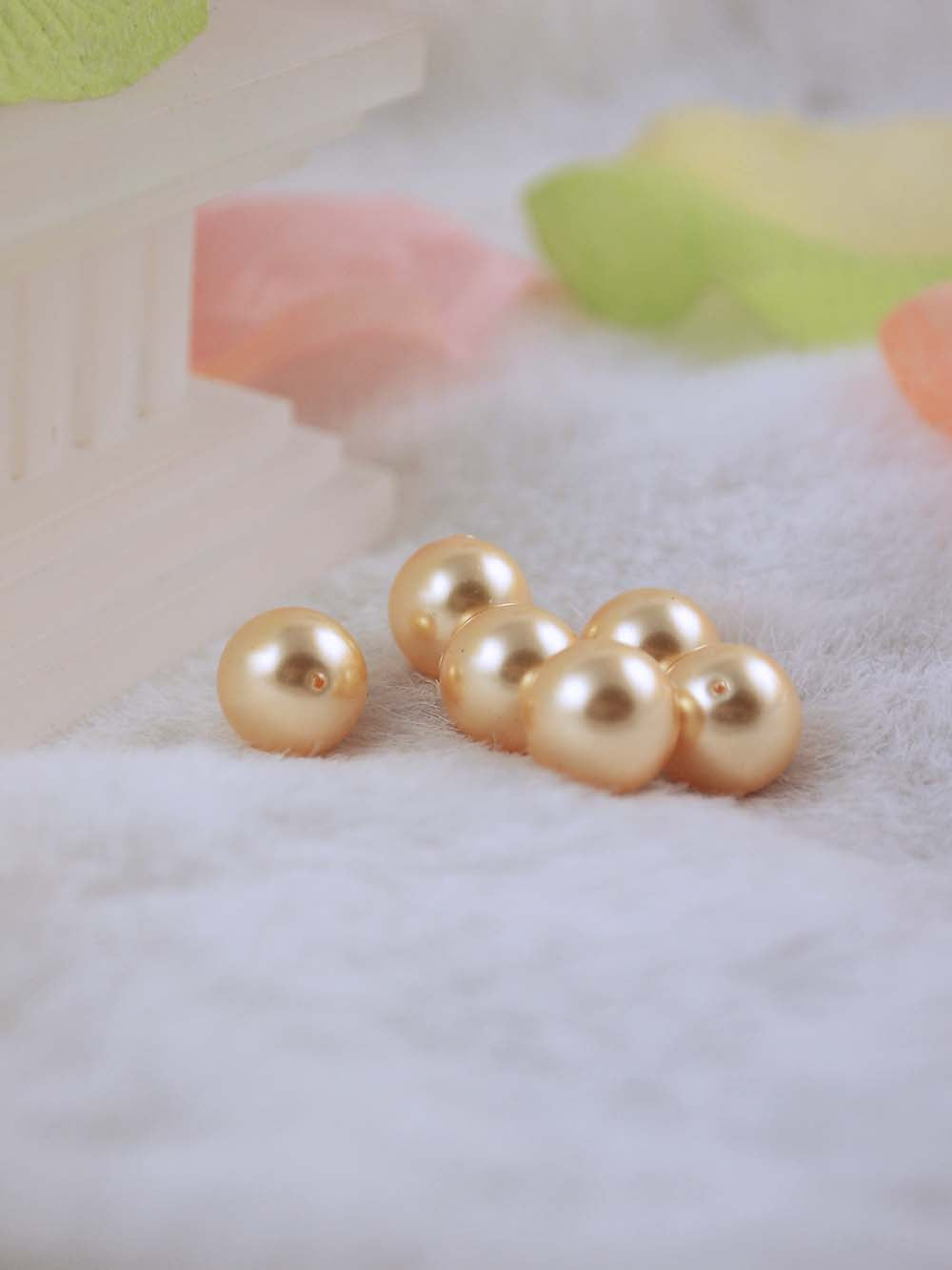 Swarovski Pearls 5810 10mm 6pc Crystal Gold Pearl