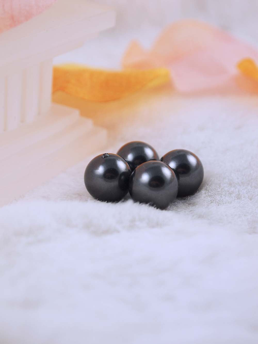 Swarovski Pearls 5810 12mm 6pc Crystal Black Pearl