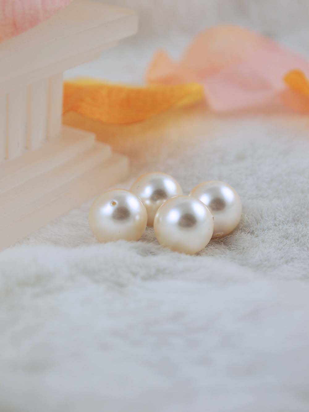 Swarovski Pearls 5810 12mm 6pc Crystal Creamrose Light Pearl