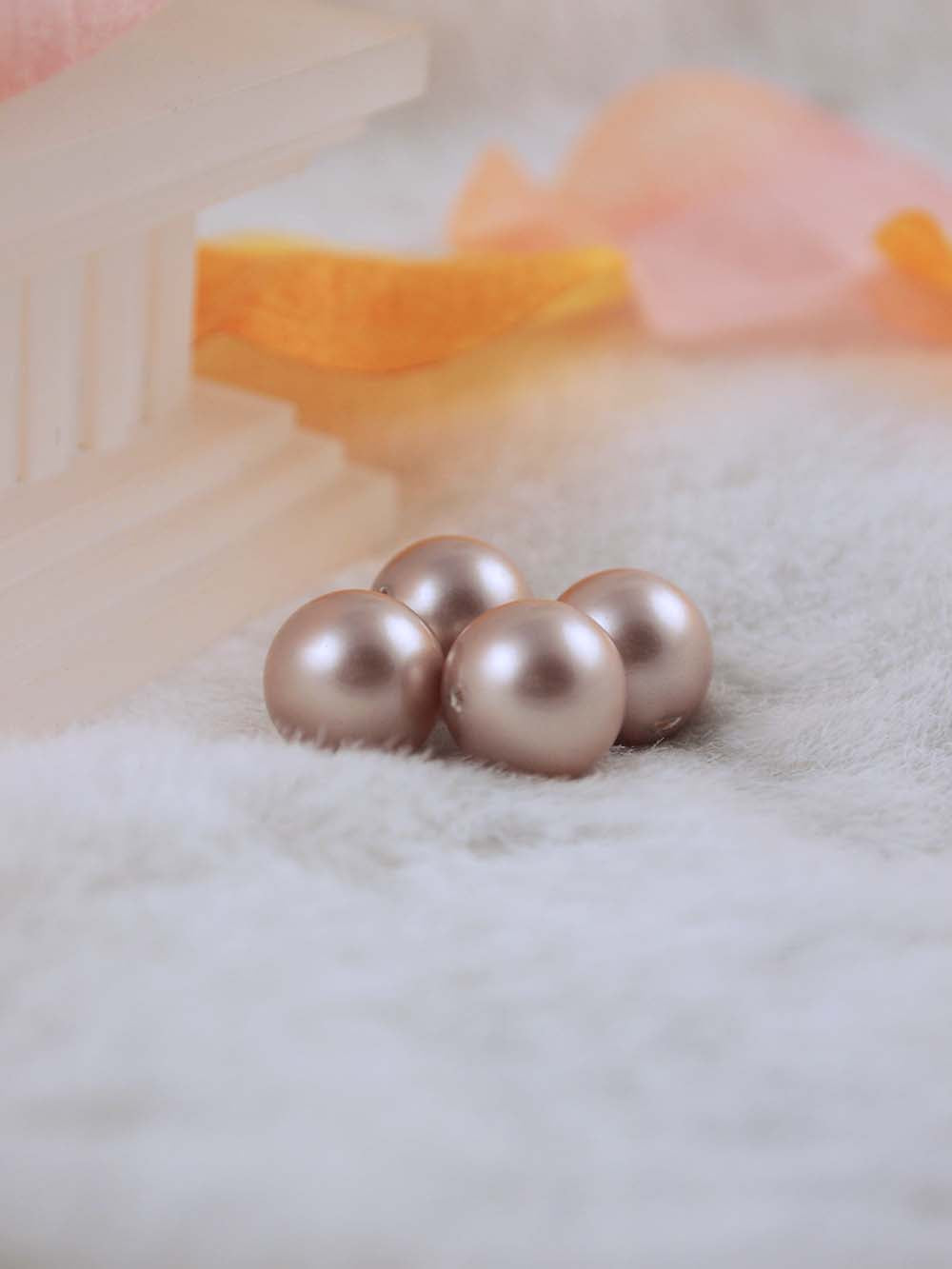 Swarovski Pearls 5810 12mm 6pc Crystal Powder Almond Pearl