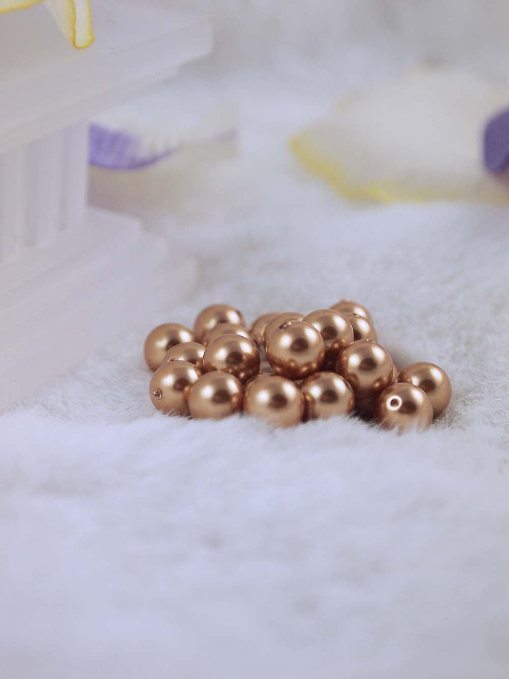 Swarovski Pearls 5810 7mm 12pc Crystal Bright Gold Pearl