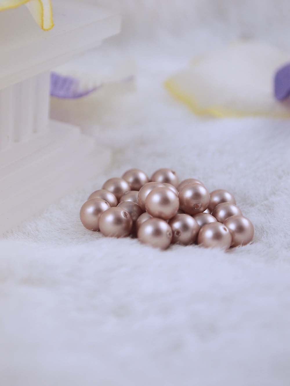 Swarovski Pearls 5810 7mm 12pc Crystal Powder Almond Pearl