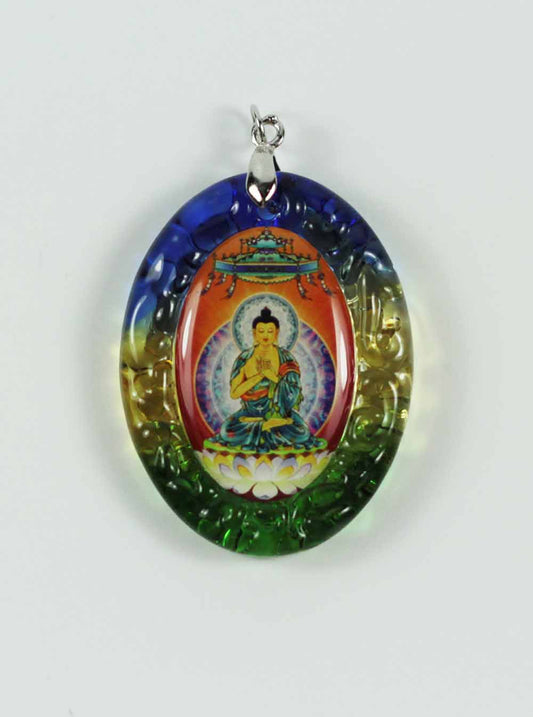 
					Vairocana Buddha Colour-glazed Glass Pendant				