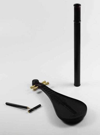 Black Wood Lute Incense Holder