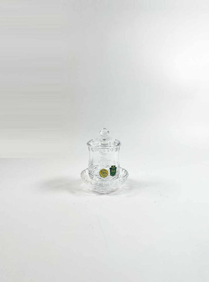 Bohemia Crystal Offering Cup with Lid and Plate 9cm