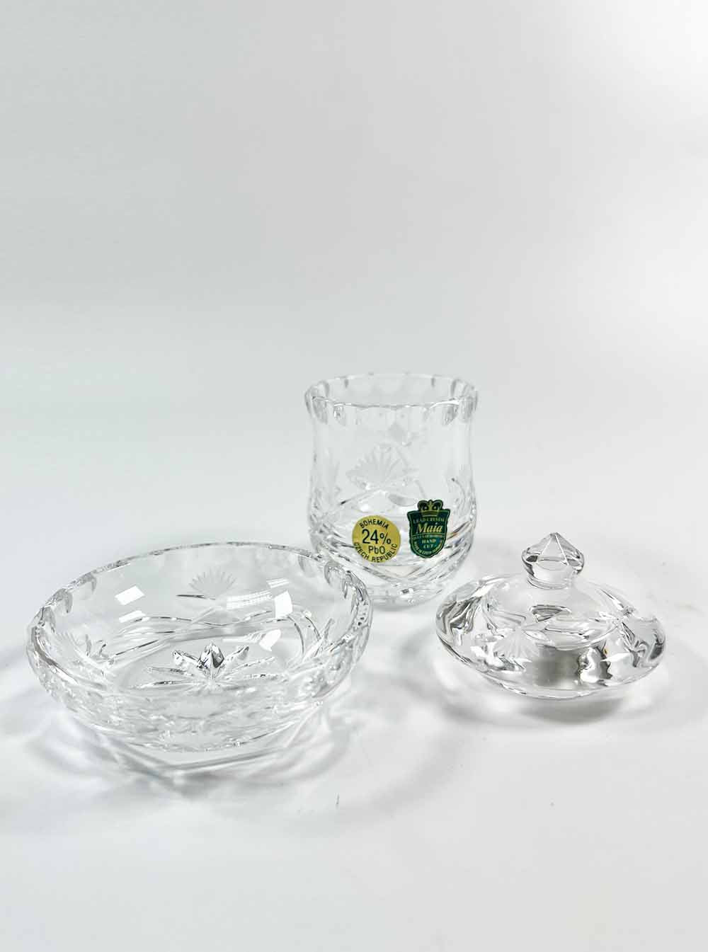 Bohemia Crystal Offering Cup with Lid and Plate 9cm