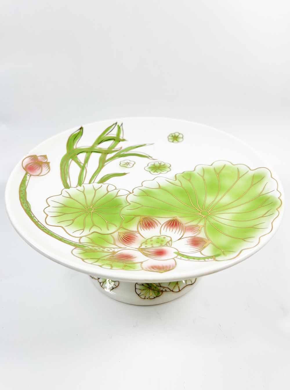 Coloured Lotus and Lilypad Offering Plate